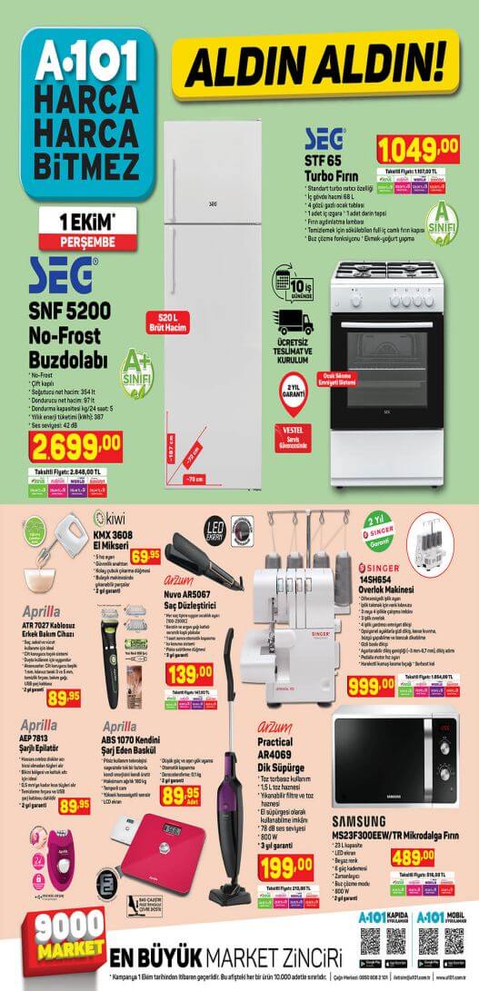A101 1 Ekim 2020 Aktüel Ürünler 2.Sayfa